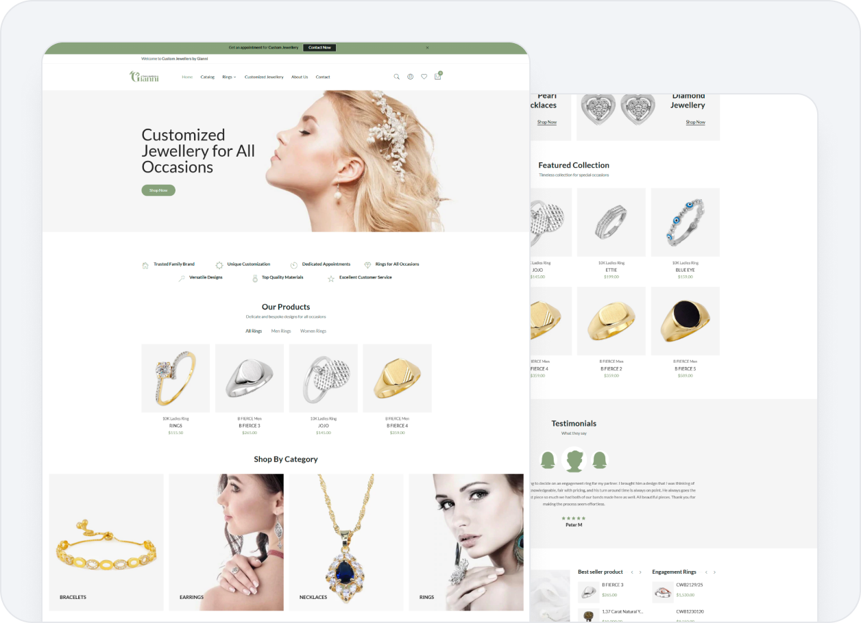 Custom Jewellers showcase