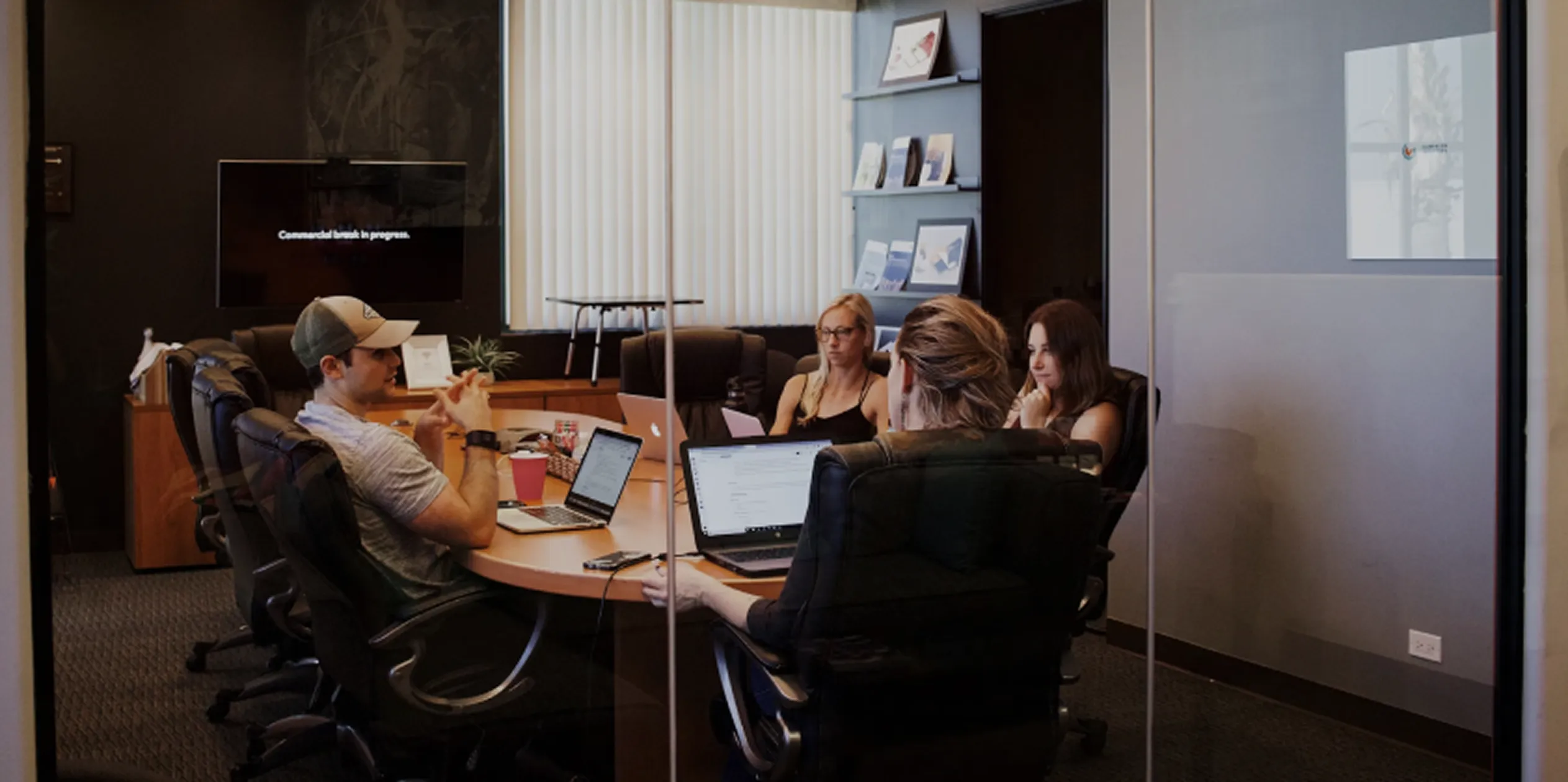 Real estate professionals working