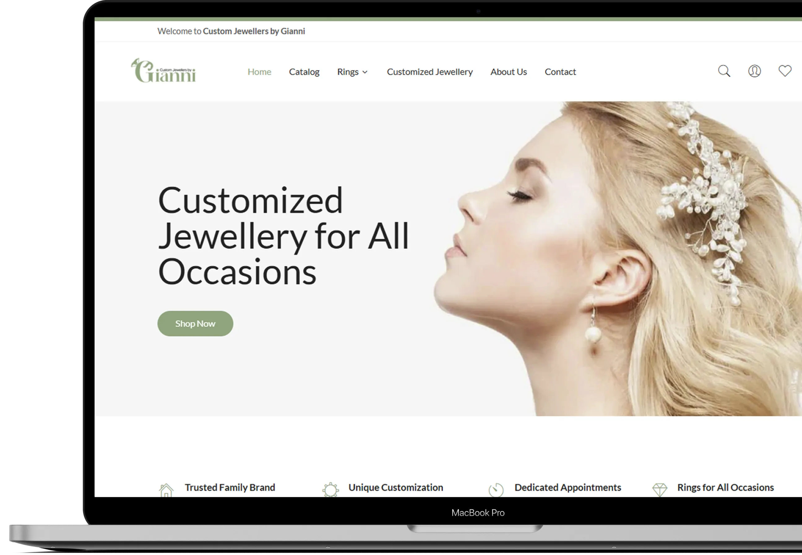 Laptop showcasing the product